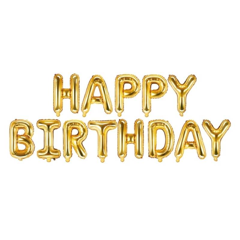 Folienballon Happy Birthday Gold von Pati-Versand
