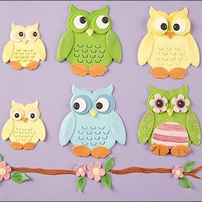 Fondant Ausstecher Präger Eule Set, 8 cm von Pati-Versand