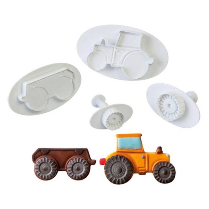 Fondant Ausstecher mit Auswerfer Traktor von Pati-Versand