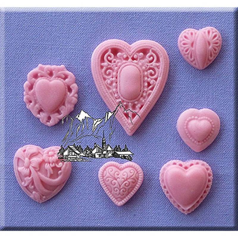 Fondantform 7 Herzen von Pati-Versand