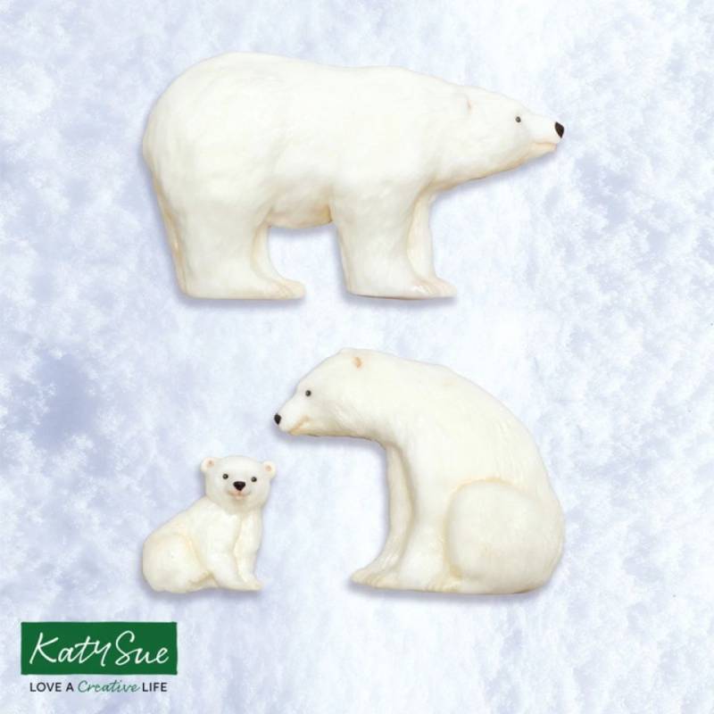 Fondantform Eisbären-Familie von Pati-Versand