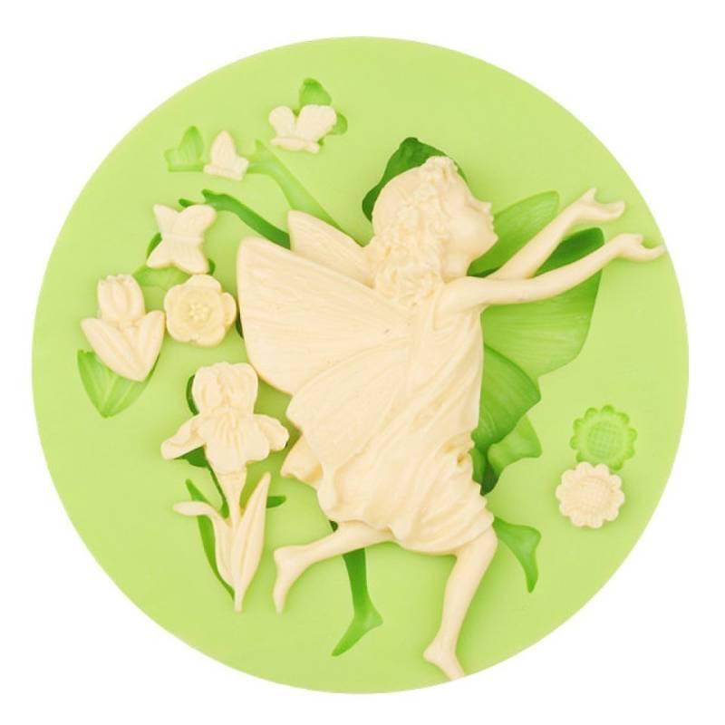 Fondantform Fee mit Blumen von Pati-Versand