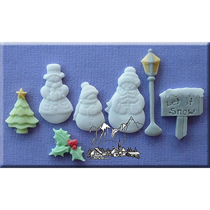 Fondantform Tannenbaum, Schneemann von Pati-Versand