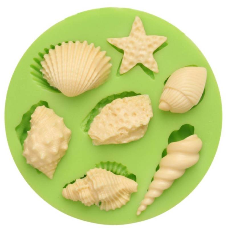 Fondantform aus Silikon 7 Muscheln von Pati-Versand
