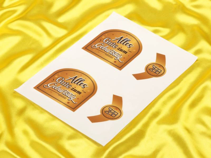 Fondantpapier Etiketten für Sektflasche von Cake-Masters