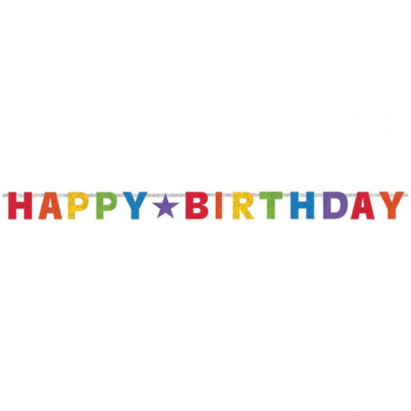Geburtstagsgirlande Happy Birthday, ca. 2 Meter von Pati-Versand