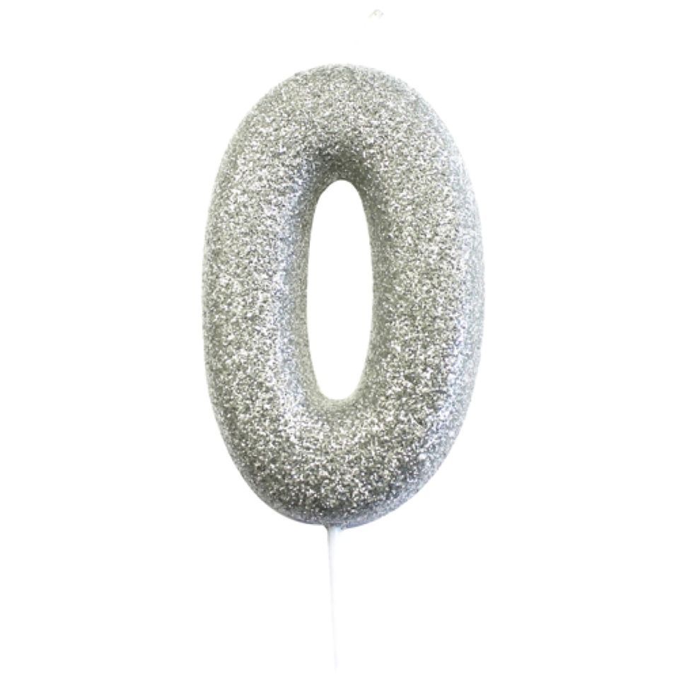 Geburtstagskerze Zahl 0, Silber, 7 cm Geburtstagskerze Zahl 0, Silber, 7 cm von Pati-Versand