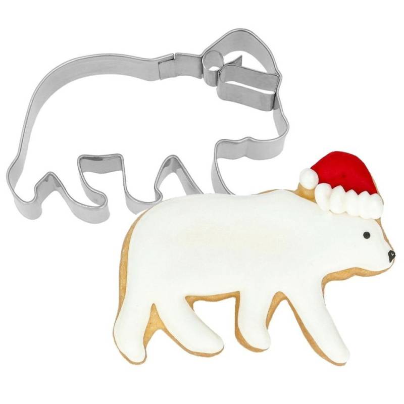 Keks-Ausstecher Weihnachts-Eisbär 9 cm von Pati-Versand