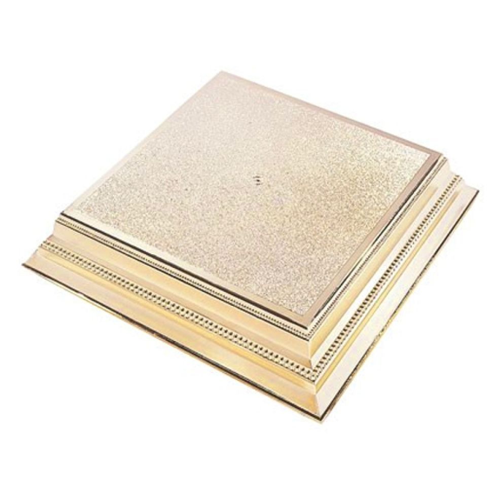 Kunststoff Tortenständer, Hochzeitstorte, gold, 35x35 cm von Pati-Versand