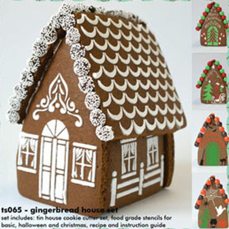 Lebkuchen-Winterdorf 3 Ausstecher & 7 Schablonen Set von Pati-Versand