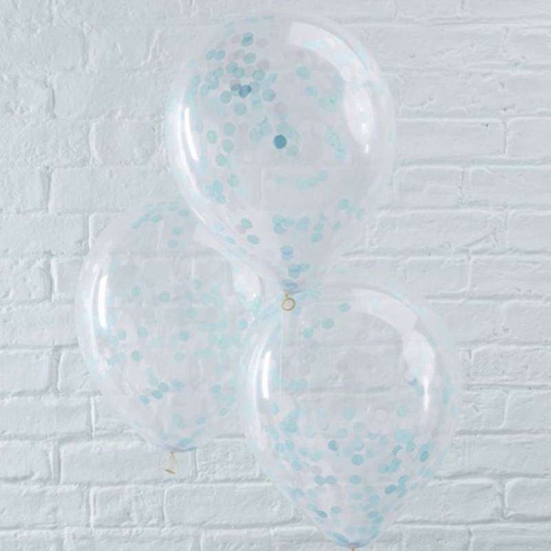 Luftballons Blaues Konfetti, 5 Stück, 30 cm von Pati-Versand