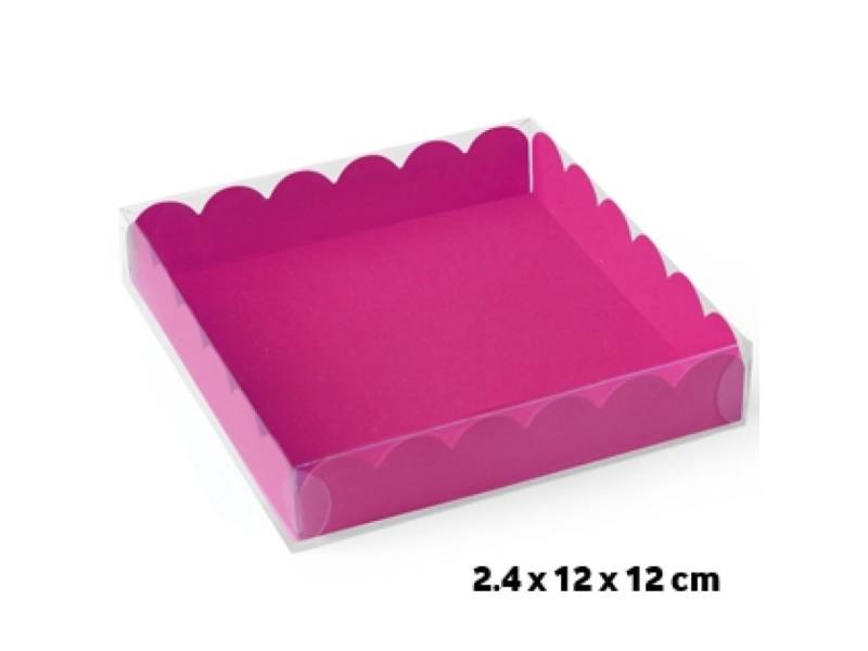 Macarons-Schachtel mit Deckel, für 4 Macarons/Kekse, fuchsia von Pati-Versand