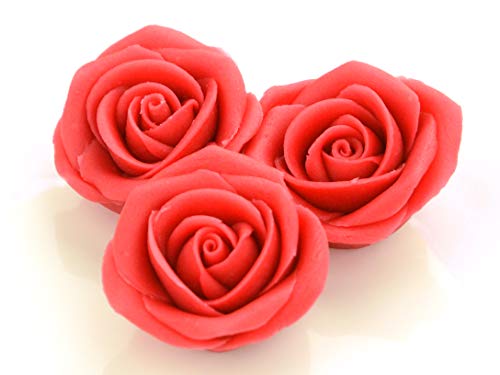 Marzipan-Rosen groß rot 2 Stück von Pati-Versand