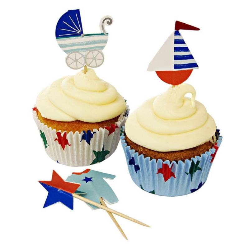 Meri Meri Cupcakes Party Babyshower, blau von Pati-Versand