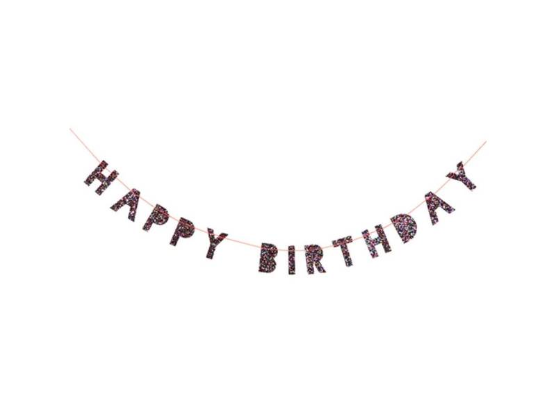 Meri Meri Glitzer Girlande Happy Birthday von Pati-Versand