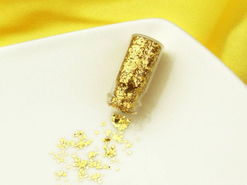 Mini-Flacon Flitter grob gold von Cake-Masters