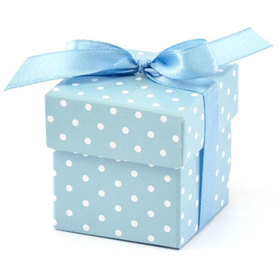 Mini-Geschenkboxen Blau mit Punkten von Pati-Versand