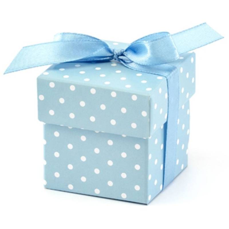Mini-Geschenkboxen Blau mit Punkten von Pati-Versand