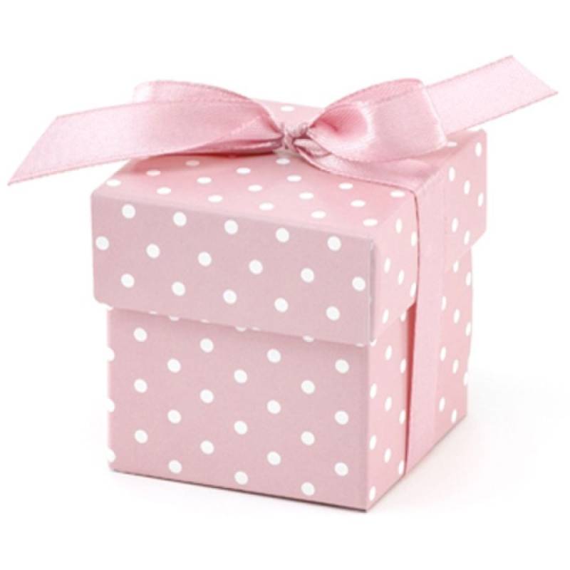 Mini-Geschenkboxen Rosa mit Punkten von Pati-Versand