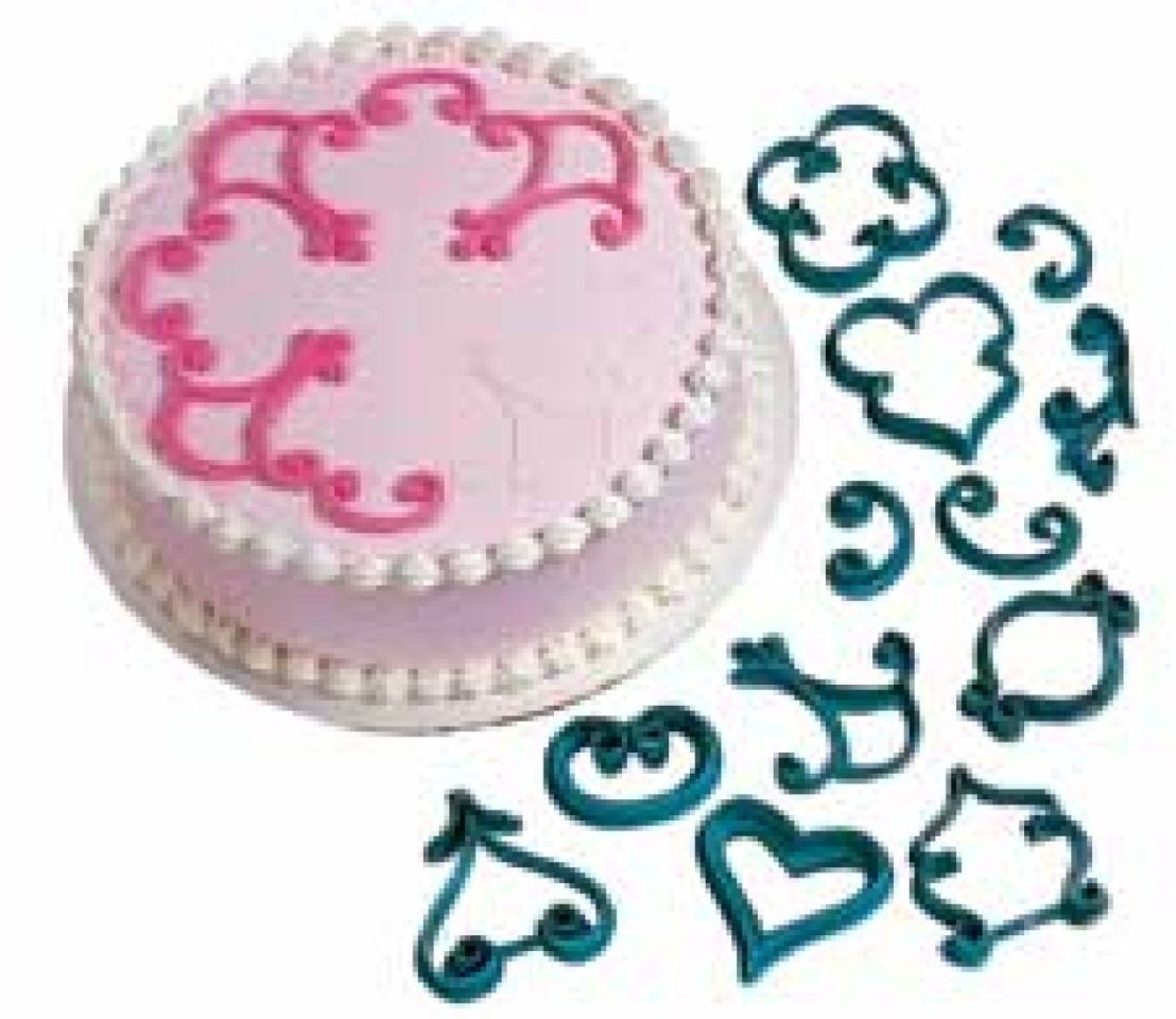Ornament Prägeset für Buttercreme-Torte & Kekse, Fondant, 9 teilig Ornament Prägeset für Buttercreme-Torte & Kekse, Fondant, 9 teilig von Pati-Versand
