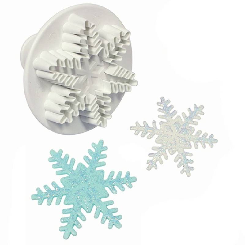 PME Fondant Ausstecher mit Auswerfer Schneeflocke, mini 3er Set von Pati-Versand