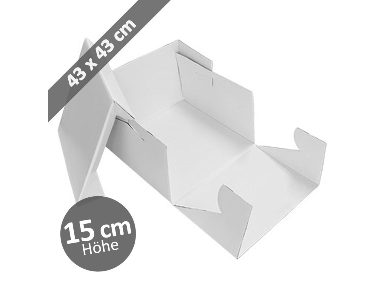 PME XL Tortenkarton, 43x43x15 cm, weiß PME XL Tortenkarton, 43x43x15 cm, weiß von Pati-Versand