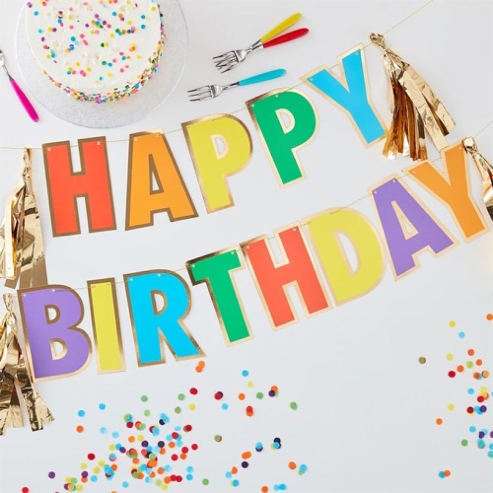 Party Girlande Happy Birthday Regenbogen Party Girlande Happy Birthday Regenbogen von Pati-Versand