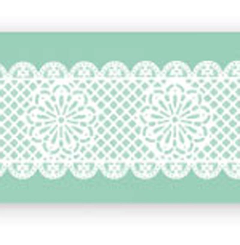Pavoni Magic Decor Essbare Spitze Silikon-Matte 40x9 cm, Blumen-Bordüre von Pati-Versand