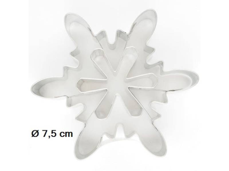 Plätzchen-Ausstecher Eiskristall 7,5 cm, für Kekse & Plätzchen, Weißblech von Pati-Versand