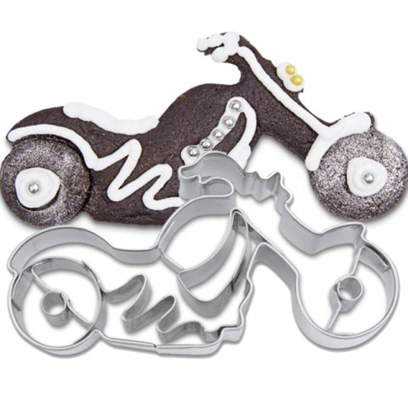 Plätzchen-Ausstecher Motorrad 7cm für Kekse & Plätzchen, Edelstahl von Pati-Versand
