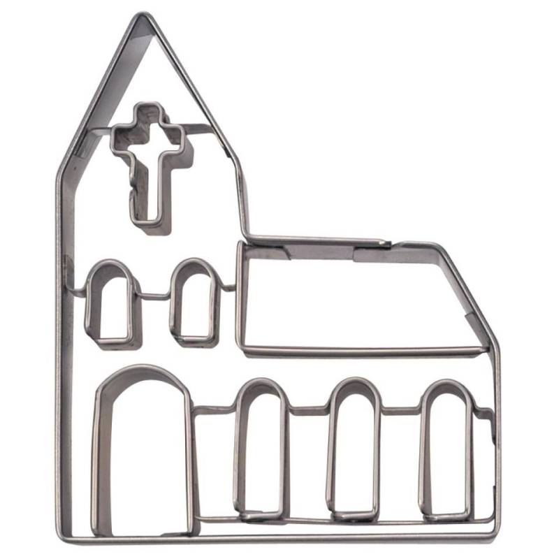 Plätzchen Ausstecher mit Prägung Kirche, 7,0 cm von Pati-Versand