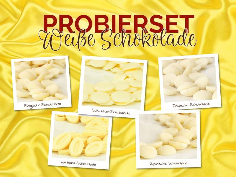Probierset weiße Schokolade 5x20g=100g von Pati-Versand