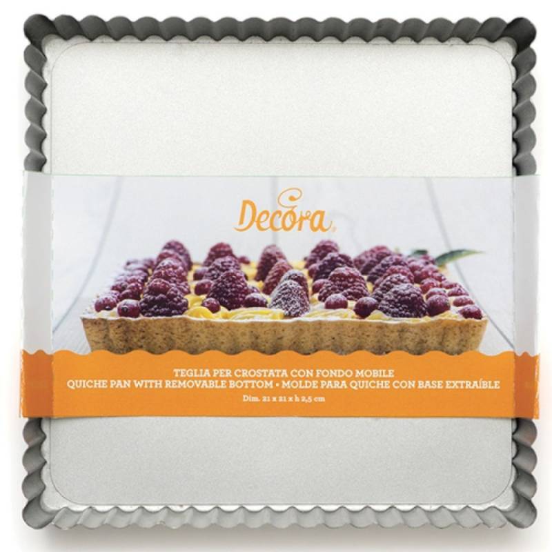 Quadratische Obstkuchenform mit Hebeboden, 21 cm von Pati-Versand