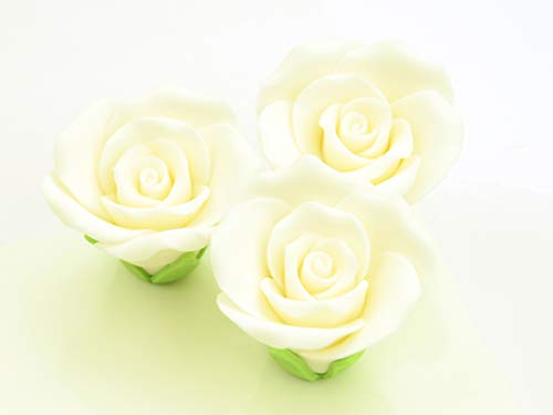 Rosen 35mm weiß Zucker 3 Stück Rosen 35mm weiß Zucker 3 Stück von Pati-Versand