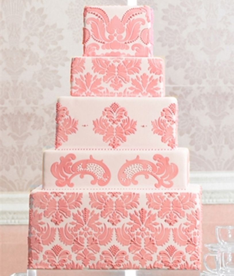 Schablone Martha Stewart Damask Cake 5 Etagen Set von Pati-Versand