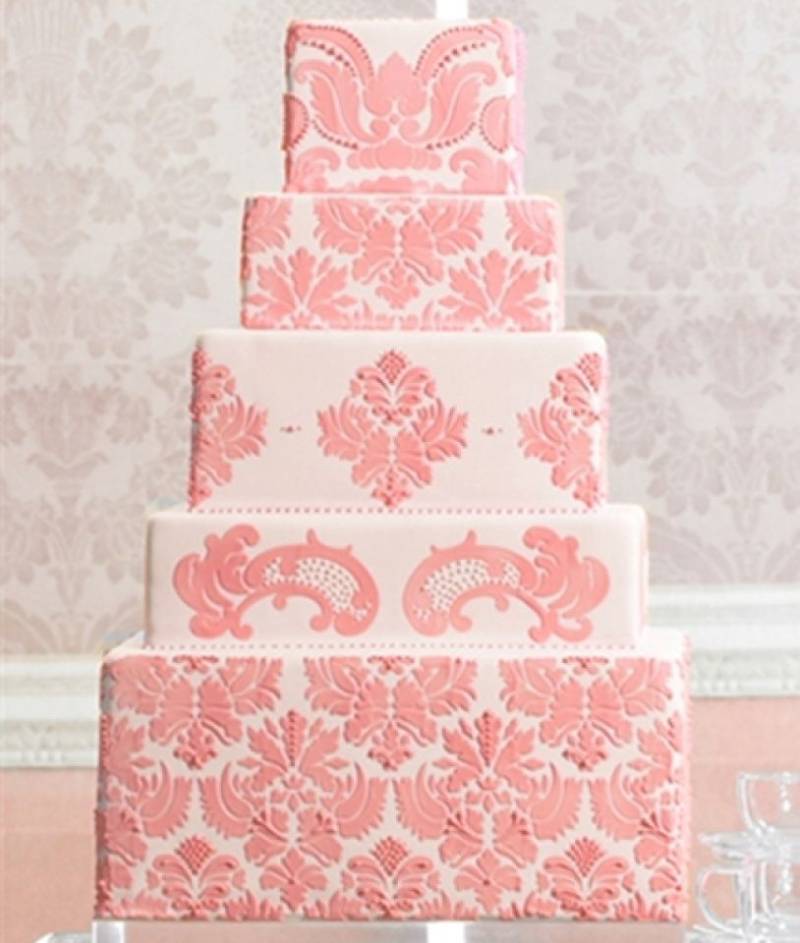 Schablone Martha Stewart Damask Cake 5 Etagen Set von Pati-Versand