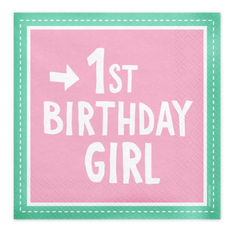 Servietten 1. Geburtstag Mädchen von Pati-Versand