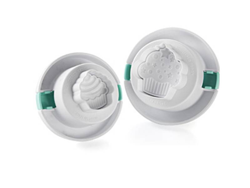 Silikomart 3D Fondant Präger Cupcakes 2er Set von Pati-Versand