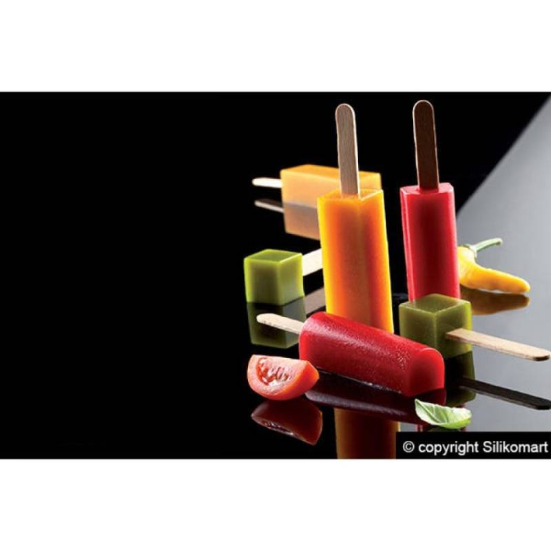 Silikomart Eisformen Mini Bar02 6x2cm inkl. Holzstiele von Pati-Versand