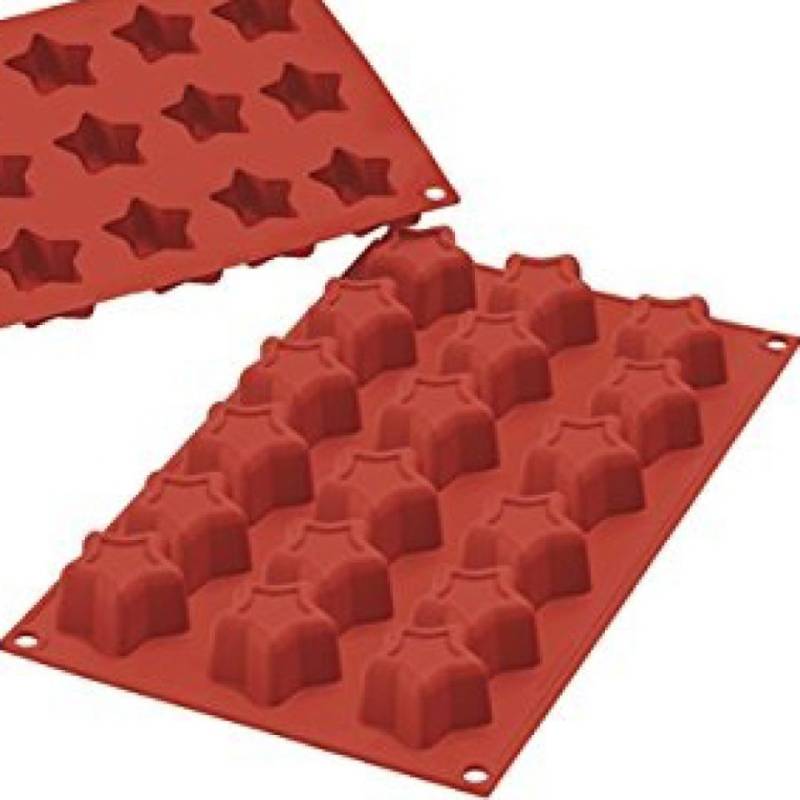 Silikomart Silikonform 18 Sterne, 4,5x2,2 cm von Pati-Versand