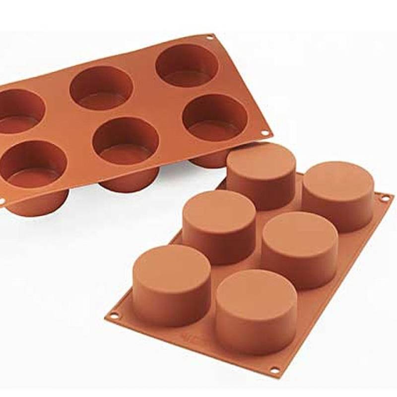 Silikomart Silikonform extra tiefe Muffin, 6 Zylinder, ca. 7x3,5 cm von Pati-Versand