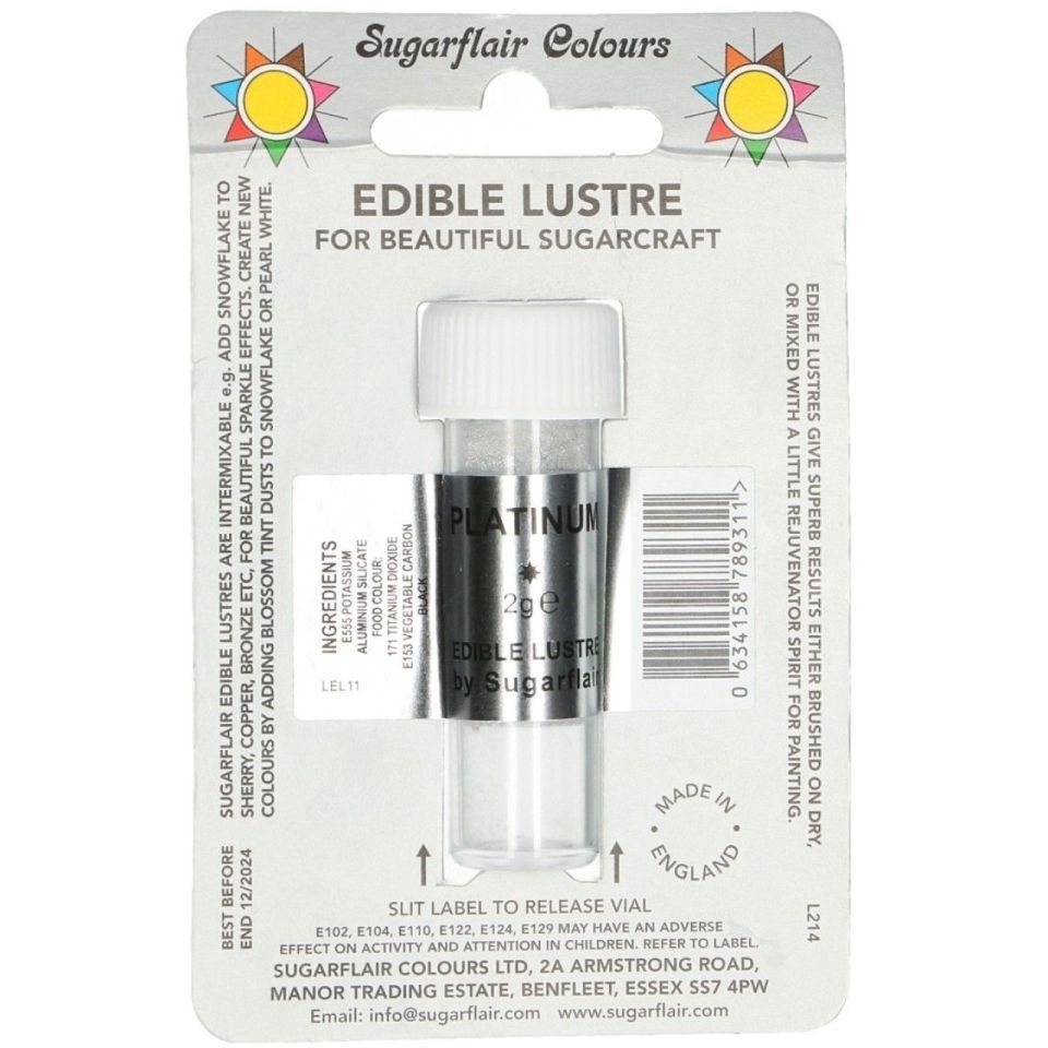 Sugarflair Lebensmittelfarbe Glanz Pulver, Platinum Sugarflair Lebensmittelfarbe Glanz Pulver, Platinum von Pati-Versand