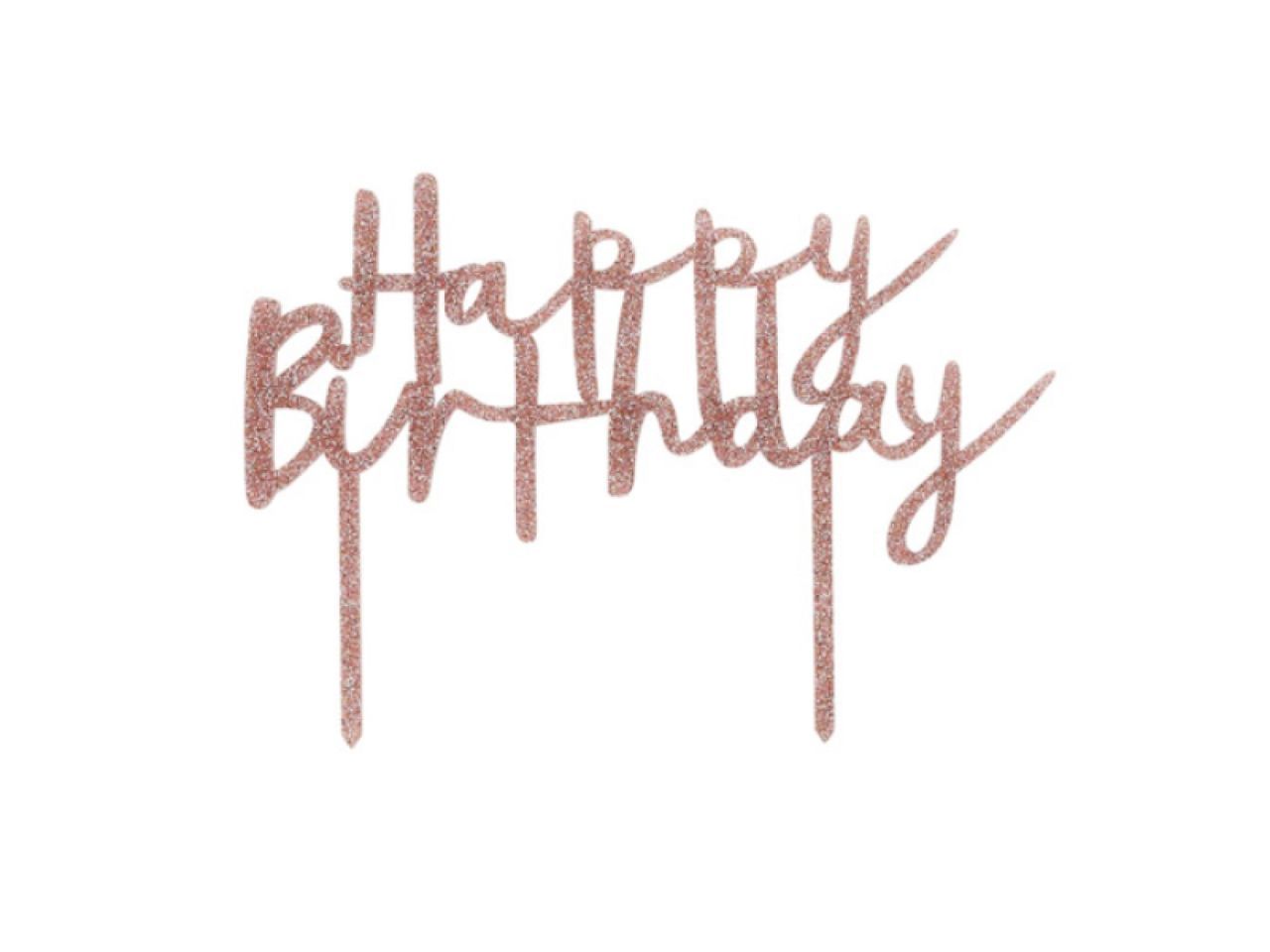 Torten-Topper Happy Birthday, Roségold, Acryl Torten-Topper Happy Birthday, Roségold, Acryl von Pati-Versand