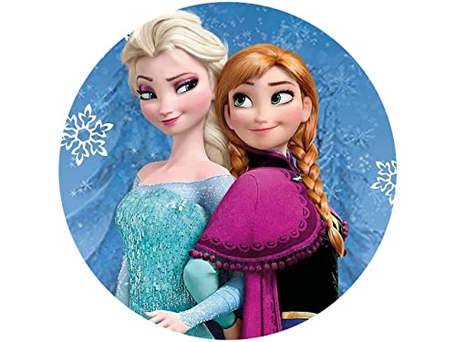 Tortenaufleger Frozen Anna und Elsa, rund 20cm Fondantpapier PREMIUM von Pati-Versand