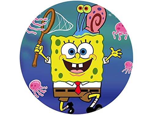 Tortenaufleger Spongebob und Gary, rund 20cm Fondantpapier PREMIUM von Pati-Versand