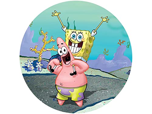 Tortenaufleger Spongebob und Patrick, rund 20cm Fondantpapier PREMIUM von Pati-Versand