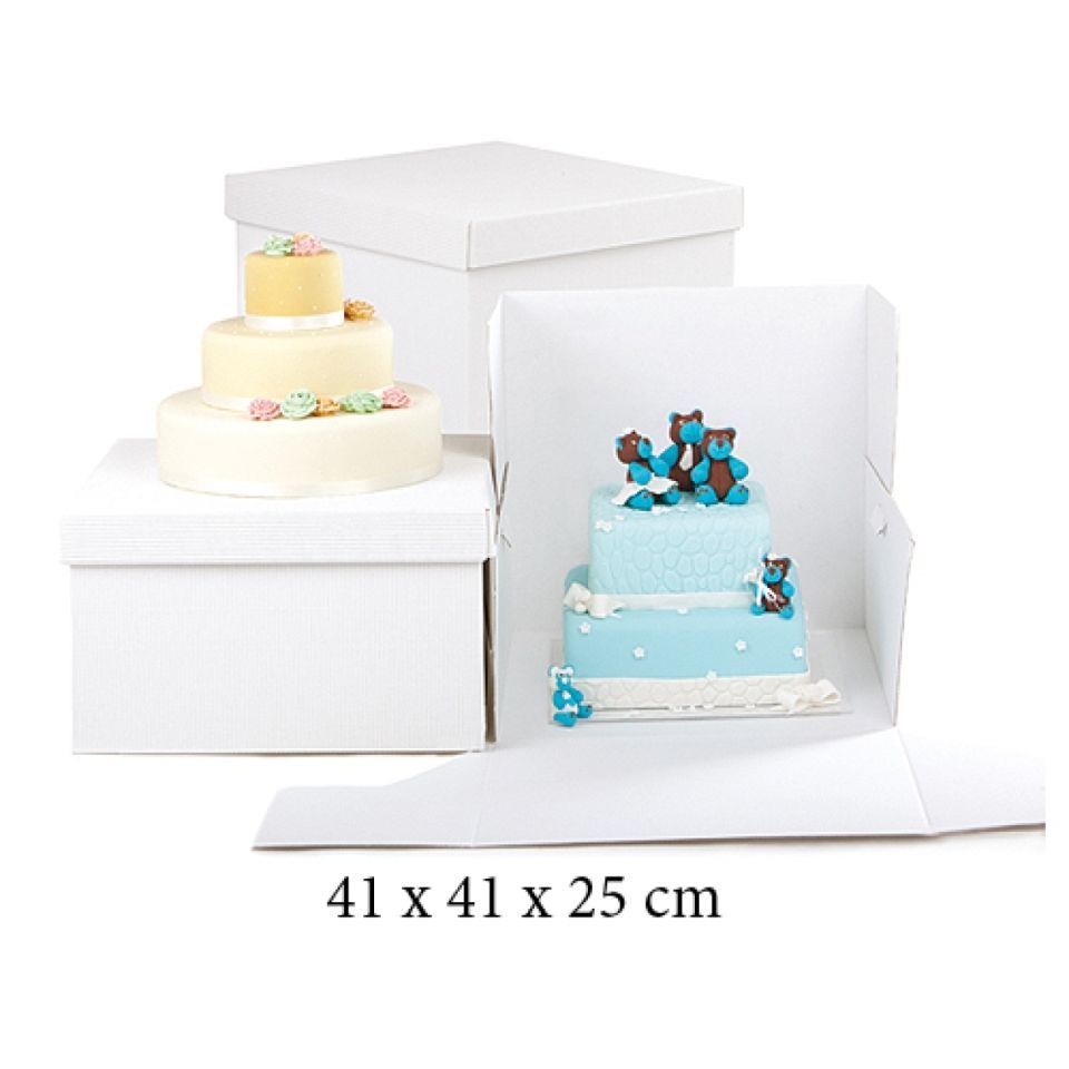 Tortenbox würfel, extra tief, XXL-Karton für Torte, 41x25 cm, 5 Stck. von Pati-Versand