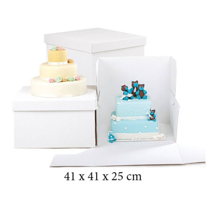 Tortenbox würfel, extra tief, XXL-Karton für Torte, 41x25 cm, 5 Stck. von Pati-Versand