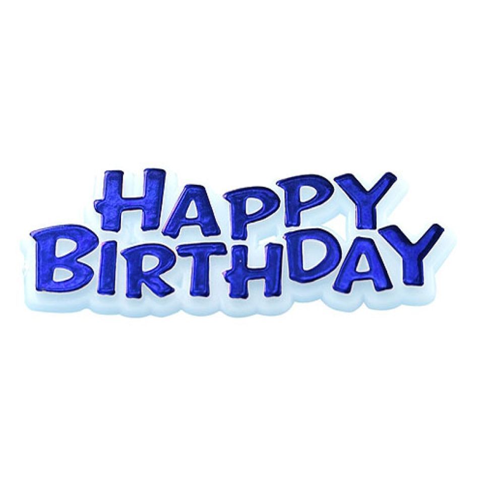 Tortendeko Happy Birthday, Blau Tortendeko Happy Birthday, Blau von Pati-Versand