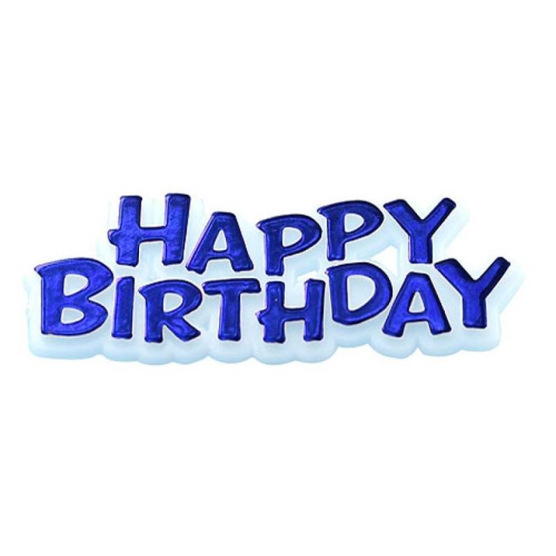 Tortendeko Happy Birthday, Blau von Pati-Versand